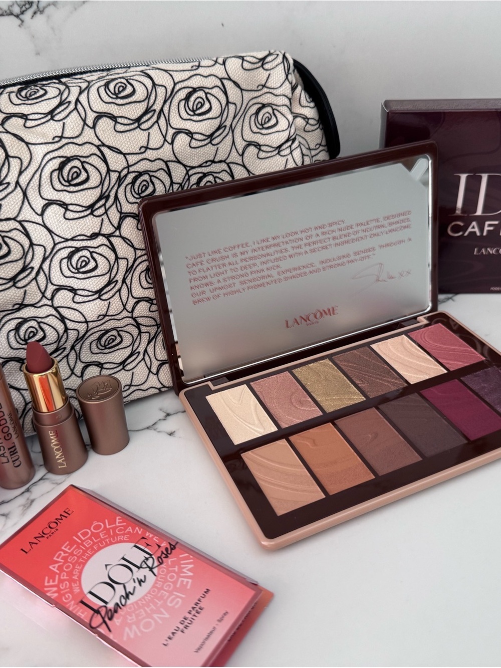 Lancôme Eyeshadow Palette and Lipstick Set in Rose, Gold, Brown and Pink Shades